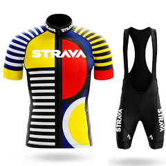 Conjunto de roupa de ciclismo Masculino Strava-Pro , Manga Curta, Respirável, MTB, - loja online