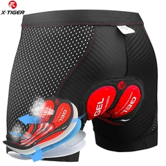 X-TIGER-Shorts de ciclismo para homens, com gel. - loja online