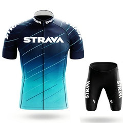 Imagem do Conjunto de roupa de ciclismo Masculino Strava-Pro , Manga Curta, Respirável, MTB,