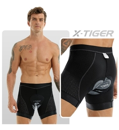 X-TIGER-Shorts de ciclismo para homens, com gel. - loja online