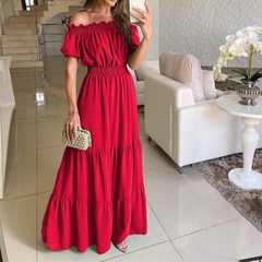 Imagem do Vestido longo feminino casual elegante. Sem mangas.