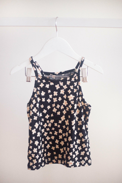 Musculosa Tiritas Flores negras