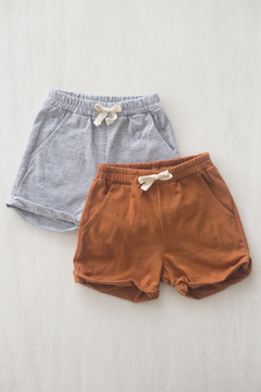 Pack x 2 Short Liso Gris y Caramelo