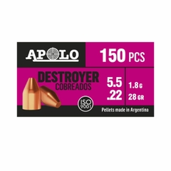 BALIN APOLO DESTROYER COBREADO 28 GRAINS 5,5 MM (150 UND)