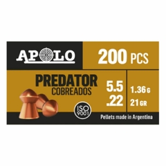 BALIN APOLO PREDATOR COBREADOS 21 GRAINS 5,5 MM (200 UND)