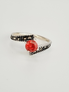 Anillo Promesa Zirconia Roja