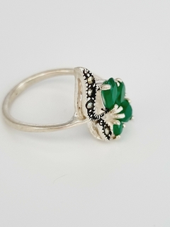 Anillo media flor Zirconía - comprar en línea