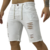 Bermuda Masculina Branca Jeans Rasgado Destroyed - Fábrica Jeans