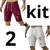 Kit 2 Bermudas Com Cordão Vermelho e Branca Jeans Masculino