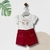 CONJUNTO BODY BRANCO + SHORTS VERMELHO