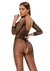 Body De Corpo Inteiro Meias Arrastão com Lantejoulas Abertura Super Sexy Lingerie De Luxo - comprar online