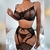 Imagem do Conjunto de lingerie transparente aberto feminino, atadura com renda, conjuntos