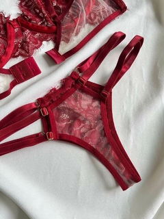 Conjunto Harmonia - Vermelho - My Intimates - Tudo em Conjuntos de Lingerie sem bojo e Lingerie de Renda 