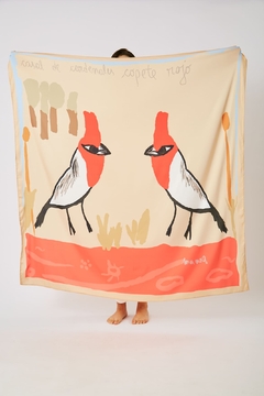 pañuelo casal de cardenales copete rojo - MANOA bello y salvaje