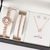 Imagem do conjunto de relógio de luxo feminino anel colar brincos strass moda rel?