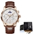 2023 novos relógios masculinos marca de luxo couro marrom casual relógio de qu