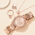 conjunto de relógio de luxo feminino anel colar brincos strass moda rel? - loja online