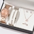 conjunto de relógio de luxo feminino anel colar brincos strass moda rel?