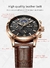 2023 novos relógios masculinos marca de luxo couro marrom casual relógio de qu - comprar online