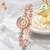 Imagem do conjunto de relógio de luxo feminino anel colar brincos strass moda rel?