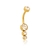 Piercing Banana Aço 316L Dourado com Pedras Brancas PBD4 - comprar online