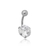 Piercing Banana com Pedra Redonda Branca PBA1 - comprar online