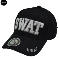 Gorra SWAT Negra y Blanco ... Agarre o Ajuste Velcro