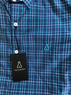 Camisa Masculina - Azul e Verde - comprar online