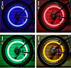 Luces LED para bicicleta, tapa de válvula de neumático