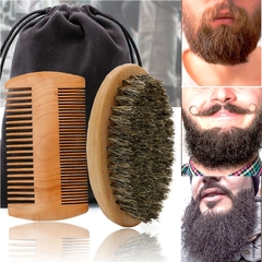 Cepillo de barba de madera de cerdas de jabalí - comprar en línea