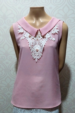 Blusinha Crepe Rosa P/M - comprar online