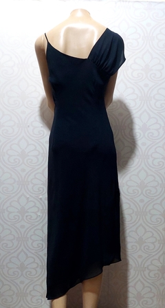 Vestido Festa Crepe Preto P - Brechó Moda Sustentável | Brechó de Roupas Usadas Online | Eclética Brechó