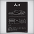 Quadro/Poster Audi A4 B5 2.8 Sedan | Preto & Branco - Interlakes