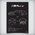 Quadro/Poster Bmw M4 F82 Cs | Preto & Branco - Interlakes