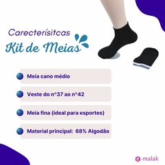 Kit 10 Pares de Meia Cano Médio Masculina Feminina na internet