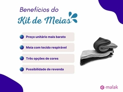 Kit 10 Pares de Meia Soquete Tecido Fino - loja online