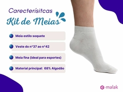 Kit 10 Pares de Meia Soquete Tecido Fino - Kits de Meia Masculina e Feminina -  Emalak