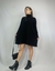 Vestido/poncho com manga longa em modal preto na internet