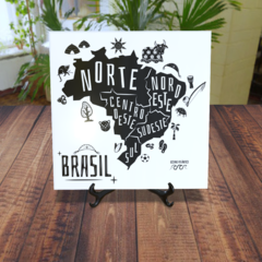 Azulejo Mapa do Brasil. Azulejo Personalizado.