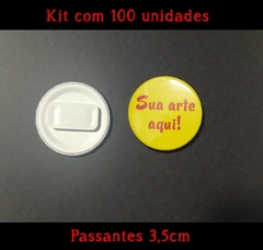 Kit com 100 bottons passantes de elástico para agenda – tamanho 3,5cm