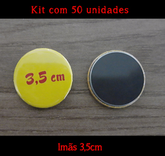 Kit com 50 Imãs personalizáveis, tamanho 3,5cm