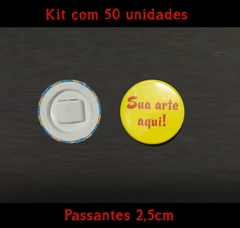 Kit com 50 bottons passantes de elástico para agenda – tamanho 2,5cm