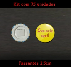 Kit com 75 bottons passantes de elástico para agenda – tamanho 2,5cm