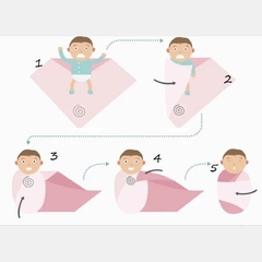 Manta tejida reversible rosa bebé / crudo en internet