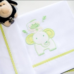 Sábanas Practicuna o Colecho (colchón 75x100cm) bordadas Elefante-Mono - comprar online