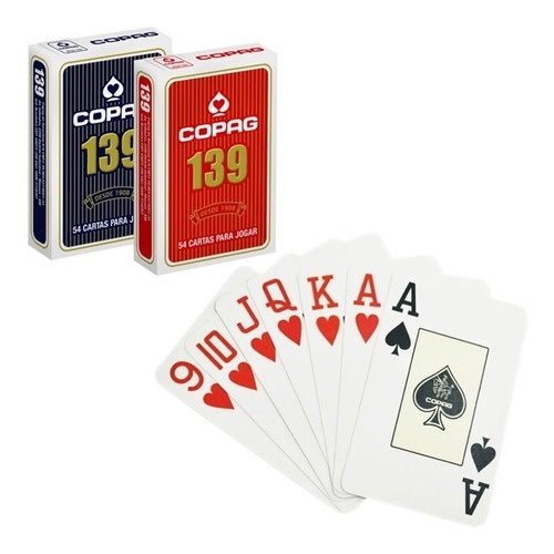 Jogo De Cartas Baralho Com 54 Cartas - Vermelho