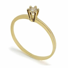 Solitário de Ouro 18k com 1,5gr e 1 Zircônia Brilhante de 3mm - comprar online