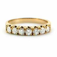 Aparador de Ouro 18k Reto Polido de 2,6mm com 2,8gr e 7 Diamantes de 3 pontos 2,00mm - comprar online