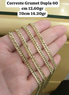 Corrente Ouro 18k Elo Groumet Dupla 70cm e 14,20gr na internet