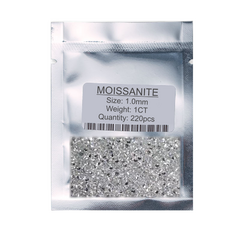 1Ct 200 Moissanitas de 1,00mm Lapidação Brilhante cor D pureza Vvs1